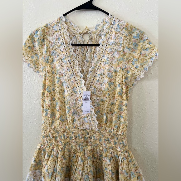 American Eagle Outfitters Yellow Flutter Sleeve Mini Dress - Picture 4 of 8